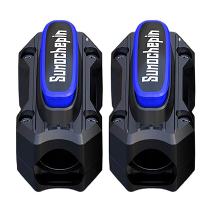Motorcycle Engine Bumper Block - 2 Engine Anti Scratch Crash Bar Block, Anti Drop Frame Protector | Bumper Anti Fall Block, Anti Collision Engine Protection Boost for 0.78-1.02in Pipe Diameter - color: Black blue