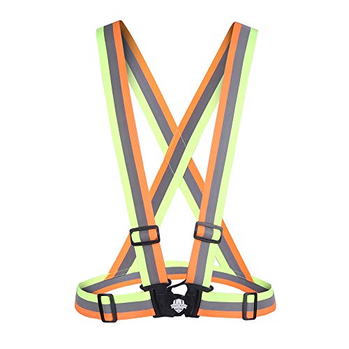 Dazonity High Visibility Safety Vest,Lightweight,Adjustable & Elastic Vest,Hi Vis Reflective Strips, Fit for Men & Women, Construction,Cycling, Runnning, Surveyor, (Yellow & Orange) - color: Multicolored-1pack
