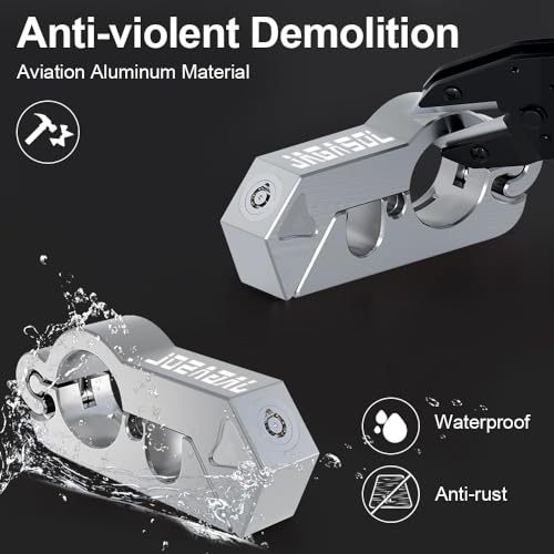 JAGASOL Motorcycle Lock Combo - Helmet & Brake Lock for Motorcycles, Mopeds, Scooters, ATV, Dirt Bikes & Street Bikes - color: Silver