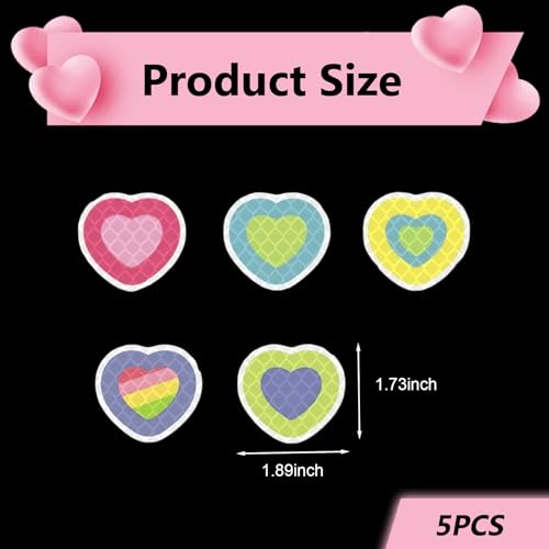 5 PCS Car Reflective Stickers, Cute Heart Shaped High Intensity Reflective Safety Decal, Waterproof & Scratch-Covering Decor Sticker, Universal for Most Cars, Motorcycles, Helmets & Bikes - size: Heart Shaped