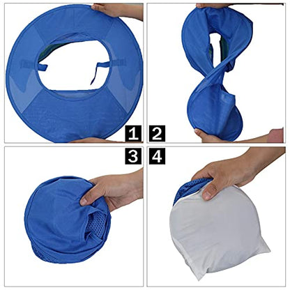 TCCFCCT Hard Hat Sun Shade, Neck Cover, Full Brim Sun Visor and Bandana Headband Face Scarf, 2 Packs, Blue - color: Sun Shade 1+bandana 1 Blue