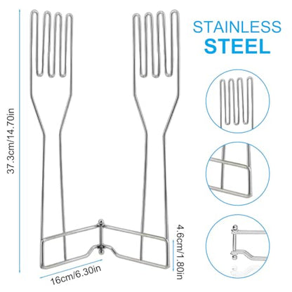 Glove Drying Rack, 14.7 Inch Stainless Steel Vertical Glove Holder, Collapsible & Space-Saving Drain Rack, Kitchen Supplies for Home, Dining Room