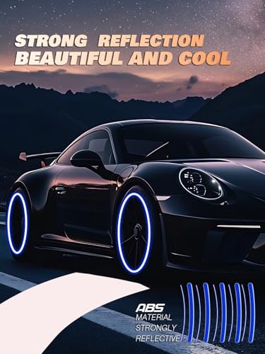 Maicican Blue a Reflective PVC Wheel Eyebrow Stickers, Set of 20, Night Safety Warning, Anti-Scratch, Waterproof, Outdoor Use - color: Blue a