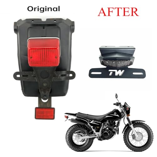TW200 Fender Eliminator Tail Tidy Kit Compatible with 1989-2024 TW 200 License Plate Bracket Holder with Rear Tail Brake Light (Clear) - color: Clear