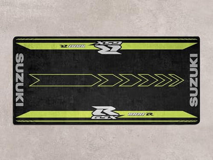 Garage Mat for Motorsport GSX R1000R 2023 Motorcycle Model, Parking mat, Pit Mat, Washable Non-Slip Garage and Showroom Floor Carpet (Size 1: 86.6 x 39.4/220 x 100 cm) - size: 3'3" x 7'3"