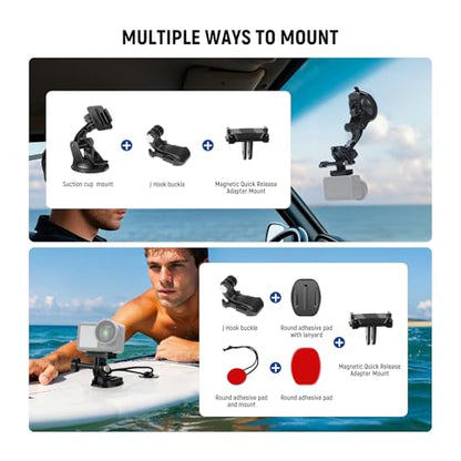 NEEWER 35 in 1 Action Camera Pro Accessories Kit Compatible with DJI Osmo Action 5 Pro 4 3 GoPro, Quick Release Adapter Mount for Diving Hiking Motorcycling Mountain Cycling Skiing Surfing Vlog, GP-51 - style: 35 in 1 Comatible with GoPro