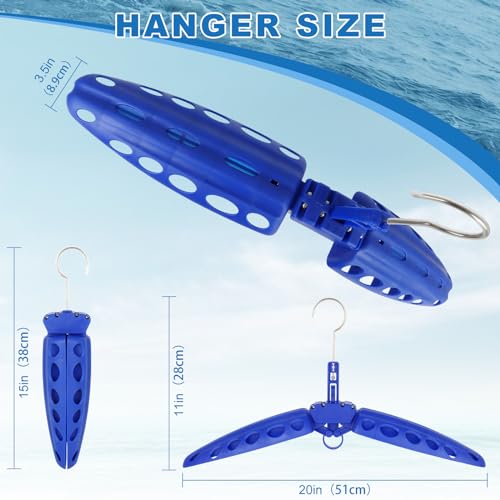 Wetsuit Hanger, Gimilife Surfing & Scuba Diving Accessory, Perfect to Dry Wetsuit Drysuit Life Jacket or BCD, Quick Dry Foldable & Vented Dryer for Wetsuite Dry Suit（1 PCS ） - color: Blue