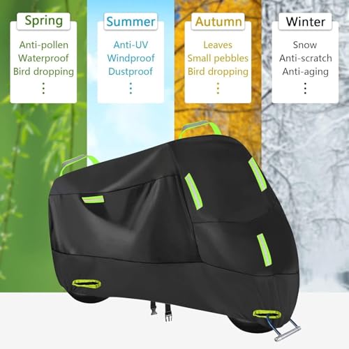 Motorcycle Cover for Kawasaki Vulcan 1700 Voyager 2009-2024, Outdoor Durable Motorcycle Protective Cover, Motorbike Cover All Weather, All-Season Protection Outdoor Accessories