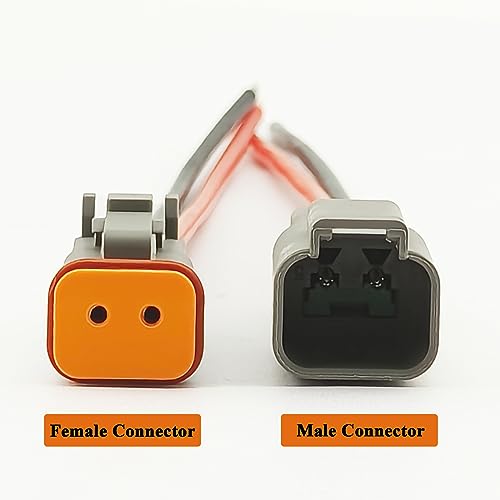 14 AWG 2 Pin DT Connector Waterproof Automotive Electrical Connector, Male and Female Way Auto Electrical Wire Connectors Harness for Car Truck Boat Motorcycle Trike Caravan - 3 Pack, Grey - style: 2 Pin-3 Sets