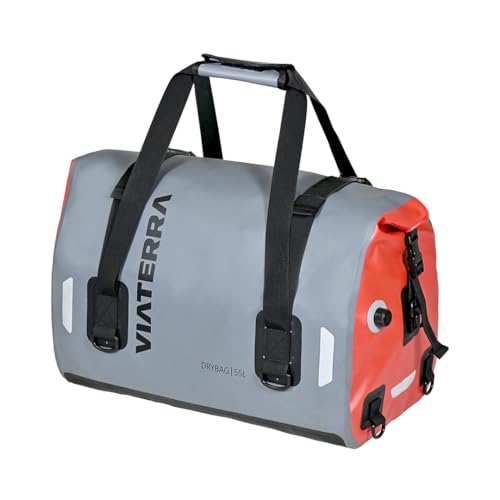 ViaTerra DryBag 55L Motorcycle Tailbag - 100% Waterproof Dry Bag I Universal Luggage & Works on All Motorbikes I No modifications or Saddle Stay/Rack Needed I Suitable as Travel Accessories - size: 55L