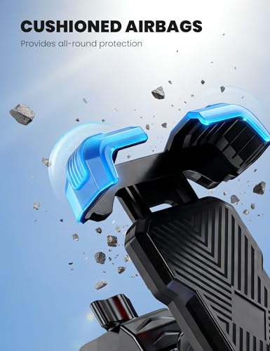 Grefay Bike Phone Holder Mount Motorcycle Phone Holder Handlebar Clamp for Road Bike MTB Scooter with 360 Rotate for iPhone 17/16/15/14/13/12/11 Series Galaxy S9 S10 4.7-7.2 Inch Smartphone