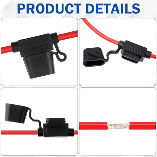 Shimeyao 24 Pcs Inline Fuse Holder Waterproof Automotive Replacement with ATC Blade Fuses for Car Truck Motorcycle Boat (14 Awg with 15 A) - size: 14 Awg with 15 A