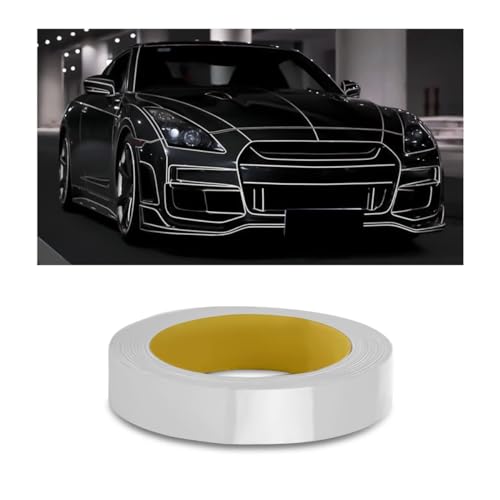 0.4''×197''Car Reflective Strips Stickers for Body Rim,Funny DIY Warning Safety Decoration Strip Decals,Self-Adhesive Night Visibility Reflective Pinstripe Tape for Most Cars,Motorcycle,Bike (Silver)