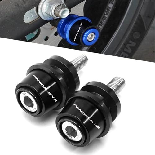 For PANIGALE V2 Panigale V2 PanigaleV2 panigale v2 panigalev2 8MM Motorcycle Accessories CNC Aluminum Premium Swingarm Spool Slider Stand Screws (Black) - color: Black