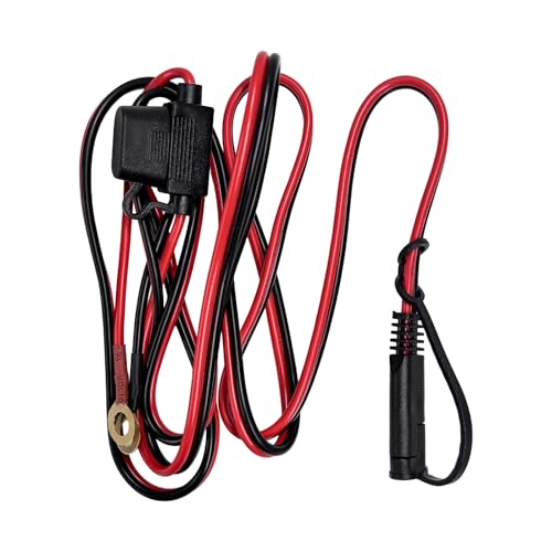 6 FT SAE to O Ring Terminal Harness, 14 AWG Battery Charger Cord Connector with 15A Protection Fuse, 2 Pin Quick Disconnect Plug Terminal Assembly for Motorcycle Car Tractor - color: 6 FT, 1pcs