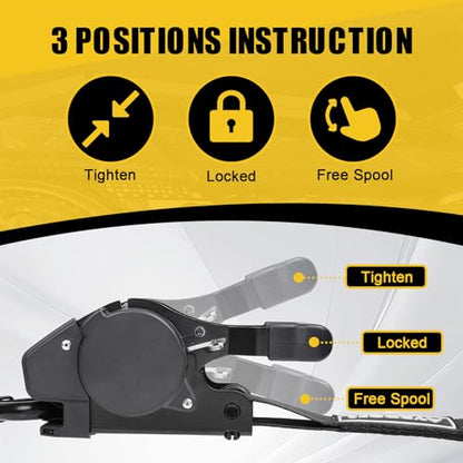 Ayaport Retractable Ratchet Straps 1.75in X 10ft, 4400lbs Break Strength, Heavy Duty Ratchet Straps Self Retractable Tie Down Straps with Hook & Soft Loops for Motorcycle, Cargo Trailer, Truck, 1PK - size: 1.75"x10'-1pc