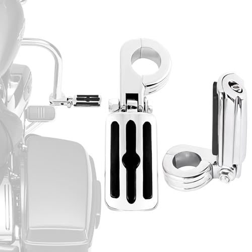 1 1/4" Motorcycle Highway Pegs Crash Bar Foot Pegs Engine Guard Footrest Clamp Mount Compatible with Harley Touring Softail Dyna Sportster Honda Kawasaki Suzuki Yamaha Indian 1.25"(Chrome P3) - color: Chrome P3, size: 1 1/4 inch