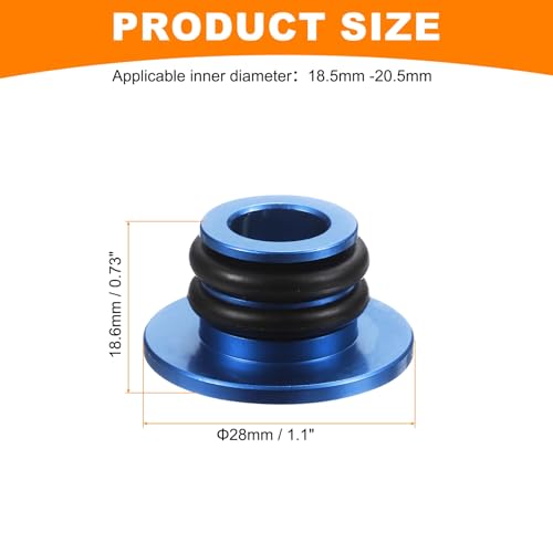 HARFINGTON Bar End Plugs Aluminum Handlebar End Caps Bike Plugs 0.57oz with Matching Rings for MTB Road BMX Fixed Gear Bike, Blue - color: Blue
