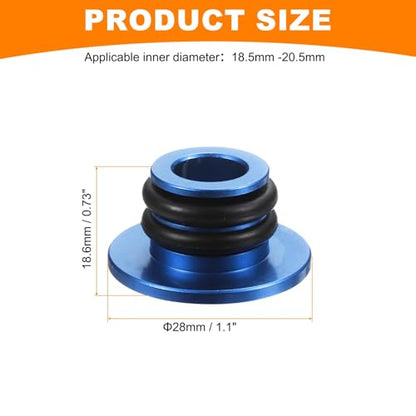 HARFINGTON Bar End Plugs Aluminum Handlebar End Caps Bike Plugs 0.57oz with Matching Rings for MTB Road BMX Fixed Gear Bike, Blue - color: Blue