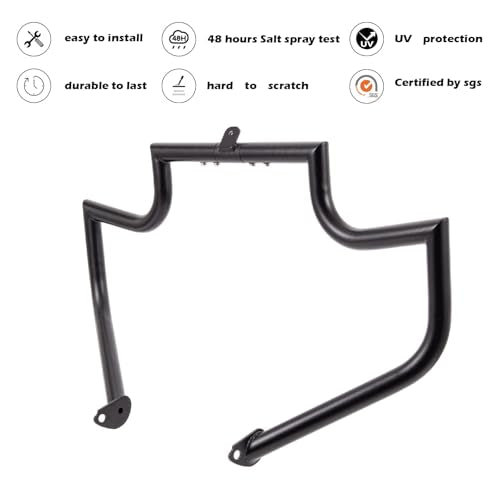 Kinglemc Crash Bar Engine Guard Highway Bar for Harley Davidson Touring Road King Street Glide Electra Glide CVO and Trike Models 97-08 (Black) - color: Black-B