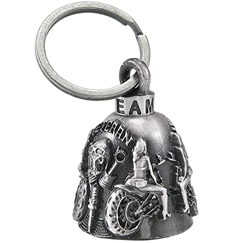 Dream Apparel Motorcycle Bell Guardian Angel Drive Away Gremlin, Biker Bell for Men Women Rider Riding, Good Luck Gift - color: Veteran