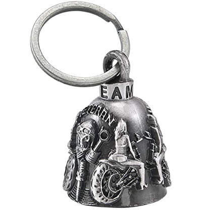 Dream Apparel Motorcycle Bell Guardian Angel Drive Away Gremlin, Biker Bell for Men Women Rider Riding, Good Luck Gift - color: Veteran