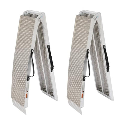 Folding Aluminum Ramp, Portable Ramp, 11" Loading Ramps for Motorcycle, 749.57 Lbs Each Load Capacity for Bike Ramps, ATVs, E-Scooter, Indoor Storage, 2PC (89.76 * 11.02in)
