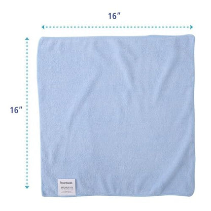 Boardwalk Microfiber Cleaning Cloths, 16 x 16, Blue, 24/Pack