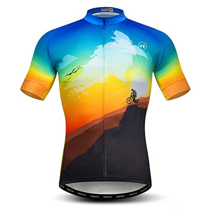 Cycling Jerseys Men,Mountain Bike Jersey Summer Short Sleeve Breathable Bicycle Tops Riding Bike Shirts Quick Dry - color: Cf0062, size: Small