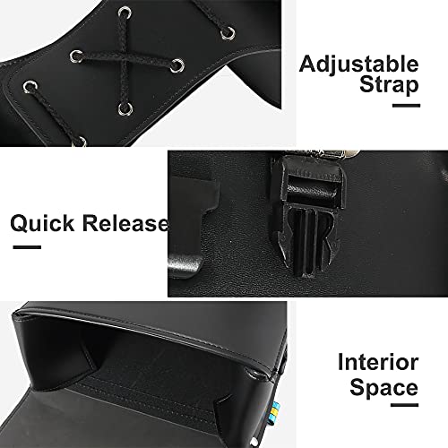 Motoforti Pair Motorcycle Saddlebag Side Tool Bags Cycling Luggage Bag Waterproof Faux Leather