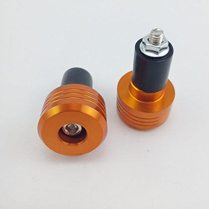 Motorcycle Handlebar Ends,7/8'' Handle Bar Slider Caps Weight Plugs CNC Aluminum (Orange) - color: Orange