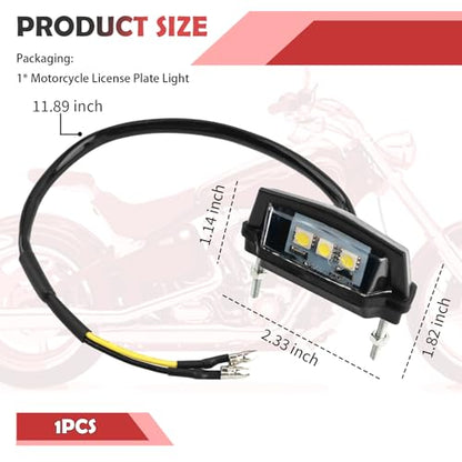 Motorcycle License Plate Light 12V,Shockproof & Sealing LED License Plate Light Bar for Illuminating Licenses Plates,Universal Motorcycle Tail Lights as Motorcycles Lights