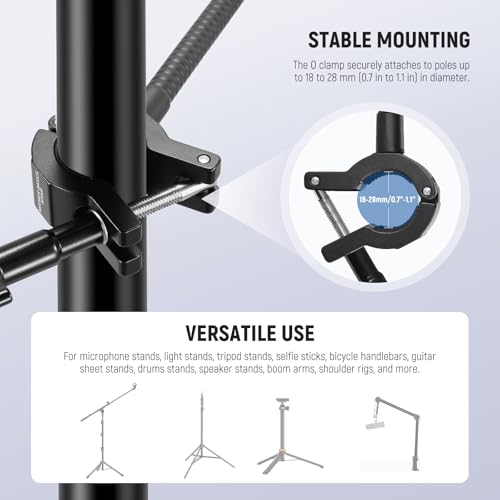 NEEWER BASICS Mic Stand Phone Holder with Flexible Arm, 360° Ball Head Boom Arm Microphone Floor Music Stand Cell Phone Mount Compatible with iPhone Android Samsung Video Recording, MS009 - style: MS009