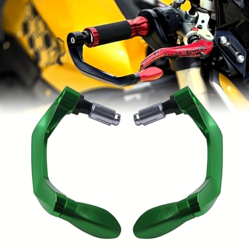 Universal Brake Clutch Lever Guard CNC Aluminum 7/8" 22mm Motorbike Motorcycle Handlebar Hand Guard Lever Protector Accessories(All Green) - color: All Green