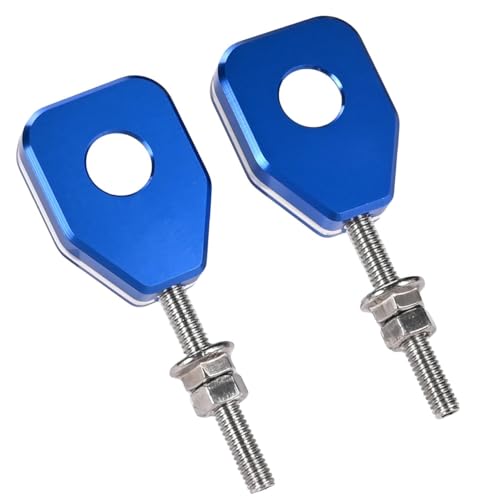 Canitu Blue Rear Chain Adjusters,Motorcycle Billet Rear Axle Blocks Swingarm Spool Tensioner Tension Adjuster Accessories for Honda CRF110 2013-2024 - color: BLUE