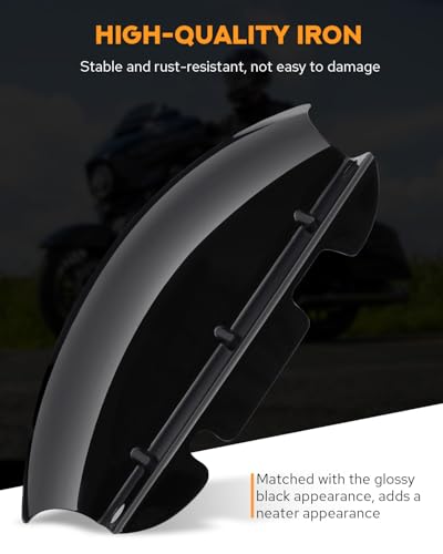 PBYMT Motorcycle Lower Triple Tree Wind Deflector Compatible with Harley Davidson Touring Street Glide Road Glide Electra Glide Road King FLH/T FLHX 2014-2023, Vivid Gloss Black - color: Gloss Black