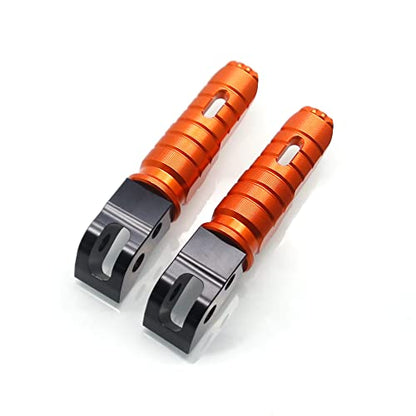 MZS Motorcycle Foot Pegs, Aluminum Rear Passenger Footpegs Footrest Rest Pedal Orange Compatible with 200 250 390 401 Models - size: 390, 401, 200, 250 Models