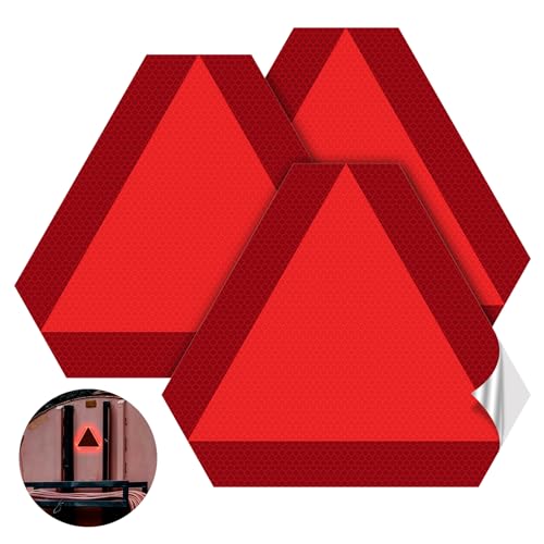 3 Pack Slow Moving Vehicle Triangle Sticker,8 x 7 inch Diamond Grade Reflective Slow Moving Vehicle Sign for Golf Cart Tractor UTV Waterproof,Self-adhesive Vinyl Sign for Easy Installtaion - style: 8"x7" Reflective Sticker-3pack