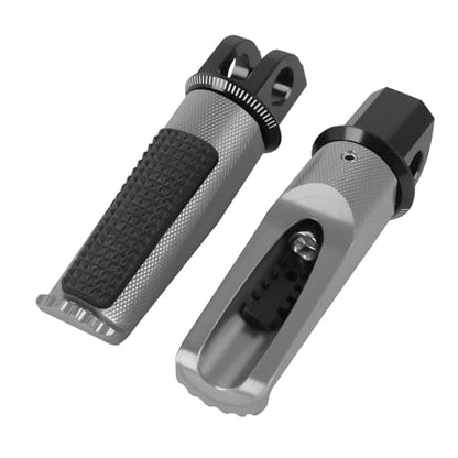 Motorcycle Footpegs Rear Passenger Foot Pegs Replacement for Yamaha YZF R25 R3 R15 MT03 MT25 MT07 MT09 MT10 XSR 700 900 T-MAX TMAX T MAX 530 500 FZ1 FZ6 Foot Rests Pedal (titanium) - color: titanium