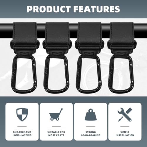 4 Pack UTV Hook for Hanging Headsets, Helmet and Goggles, Multipurpose Carabiners Clip Adjustable Hanger Hook for Electric Scooters Bicycle Stroller SXS Accessory