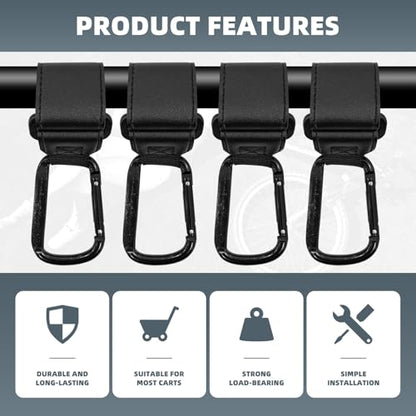 4 Pack UTV Hook for Hanging Headsets, Helmet and Goggles, Multipurpose Carabiners Clip Adjustable Hanger Hook for Electric Scooters Bicycle Stroller SXS Accessory