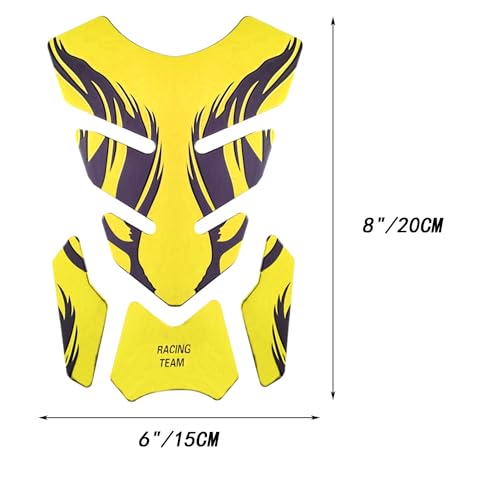 Motocycle Gas Tank Decal Motocycle Gas Tank Protector Pad Self-Adhesive Fishbone Sticker Yellow - color: Yellow