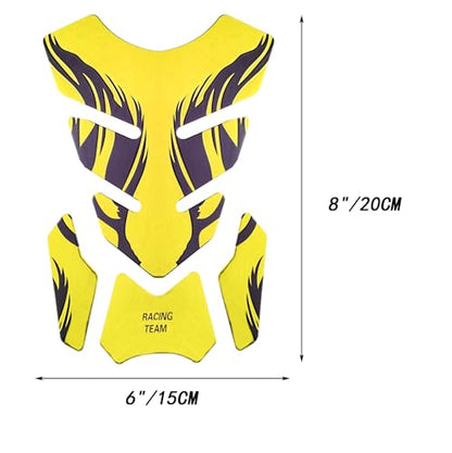 Motocycle Gas Tank Decal Motocycle Gas Tank Protector Pad Self-Adhesive Fishbone Sticker Yellow - color: Yellow
