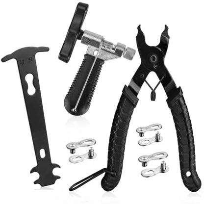 Bike Chain Repair Tool kit - Bicycle Chain Breaker Tool, Master Link Pliers, Chain Wear Checker for 7-11 and Single Speed Chains - style: Black