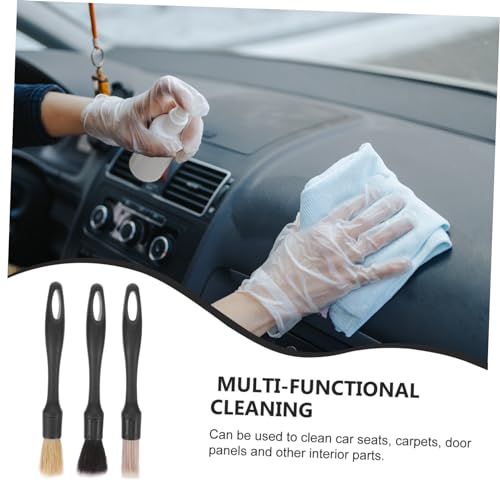 1Set Car Detailing Kit Interior Cleaner Brush Soft Bristles for Traceless Cleaning for Cars Motorcycles and More Safe for