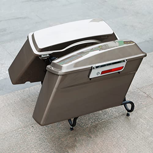TCMT Hard Saddle bags Saddlebag Trunk W/Latch Keys & Liners Carpet Insert Fits For Harley Touring Road Glide Road King Street Glide Electra Glide Ultra Classic FLHT FLHR FLHX 1994-2013 - color: Glossy Painted Chrome Latches