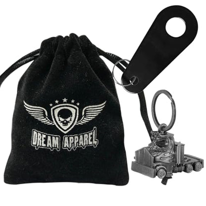 Dream Apparel Motorcycle Bell Guardian Angel Drive Away Gremlin, Biker Bell for Men Women Rider Riding, Good Luck Gift - style: Semi Truck