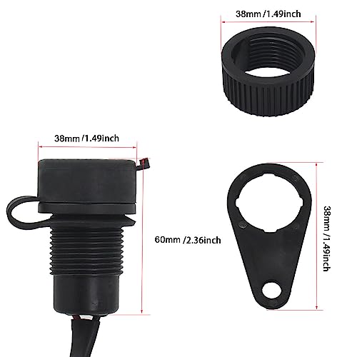 GoolRC USB Outlet Quick Charger Socket, Motorcycle Modified USB Chargers Adapter with Dual 5V/2A Port Waterproof Cover Replacement for MT-09 SP MT07 XSR700