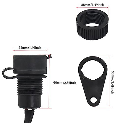 GoolRC USB Outlet Quick Charger Socket, Motorcycle Modified USB Chargers Adapter with Dual 5V/2A Port Waterproof Cover Replacement for MT-09 SP MT07 XSR700