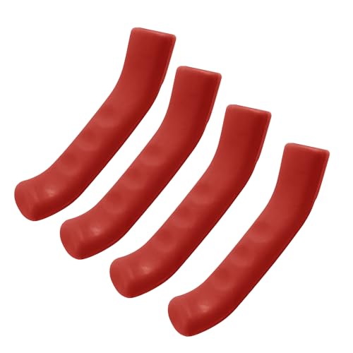 2 Pairs Bicycle Brake Lever Grip Protector Cover, Non-Slip Brake Lever Grip, Silicone Sleeve Universal Brake Protection Handle Cover for Bicycle, Cycling, Road/Mountain Bikes, Red - color: Red